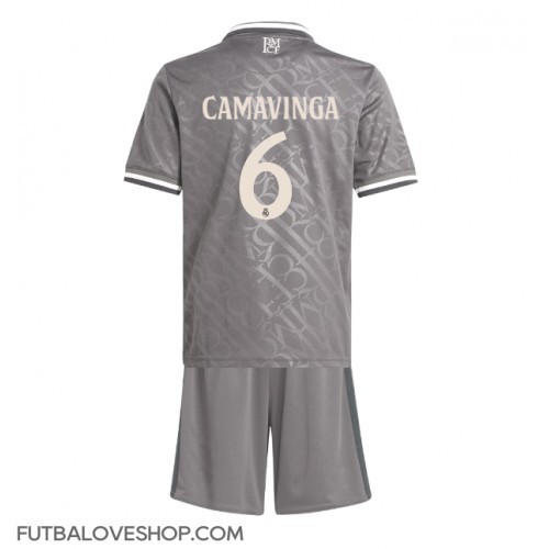 Dres Real Madrid Eduardo Camavinga #6 Tretina pre deti 2024-25 Krátky Rukáv (+ trenírky)